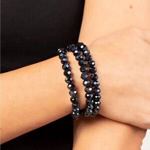 Elegant Blue Beaded Magnetic Closure Bracelet